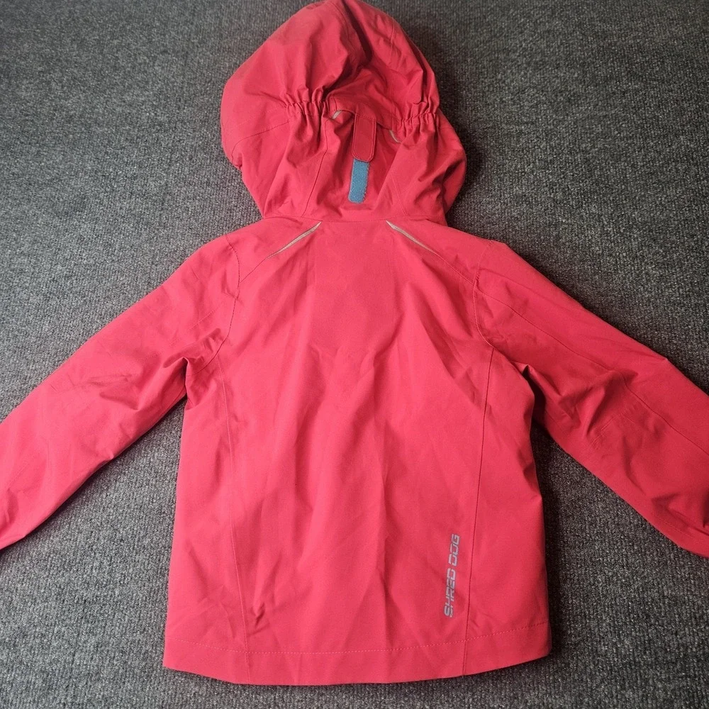 Shred Dog Kids Hard Shell Ski Jacket Size 4 Pink Waterproof‎ Adjustable